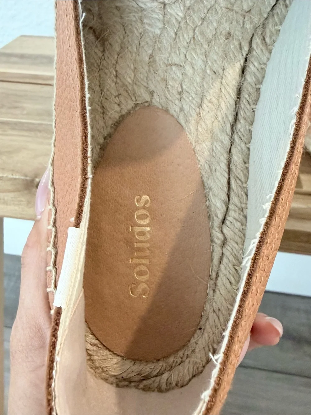 Soludos- Brown Leather Slip On Espadrilles- Size 9